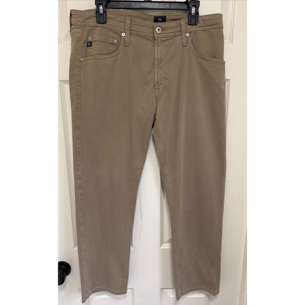 AG Adriano Goldschmied The Tellis Modern Slim Pant Mens Actual 34x28 Khaki Tan